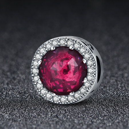 Charm argint 925 cu cristal rubin si zirconii albe - Be Elegant PST0078 [1]