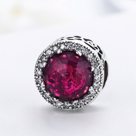 Charm argint 925 cu cristal rubin si zirconii albe - Be Elegant PST0078 [3]