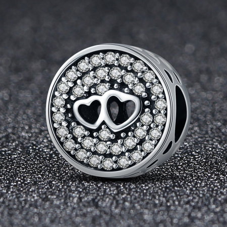 Charm argint 925 cu doua inimioare - Be in Love PST0106 [1]