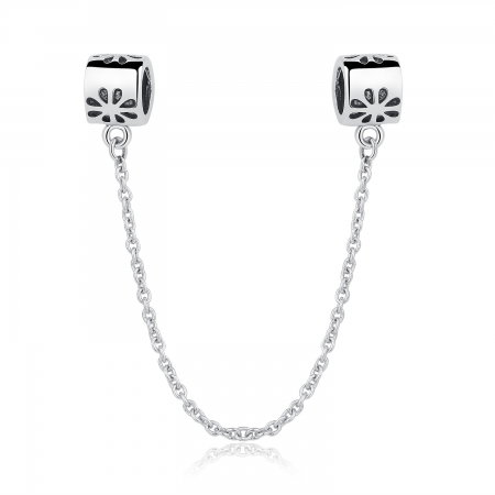 Charm argint 925 cu floricele si lantisor pentru Siguranta - Be Elegant PST0032 [0]