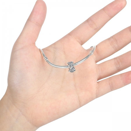 Charm argint 925 cu floricele si zirconii albe - Be Nature PST0052 [4]