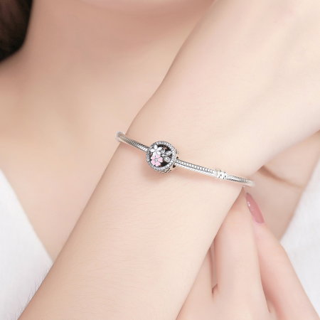 Charm argint 925 cu floricele si zirconii albe - Be Nature PST0080 [4]