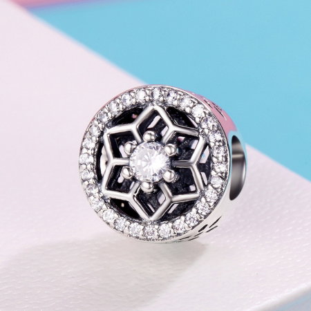 Charm argint 925 cu floricele si zirconii albe - Be Nature PST0103 [3]