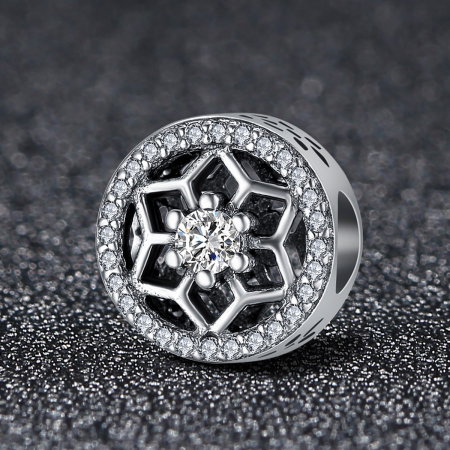 Charm argint 925 cu floricele si zirconii albe - Be Nature PST0103 [1]