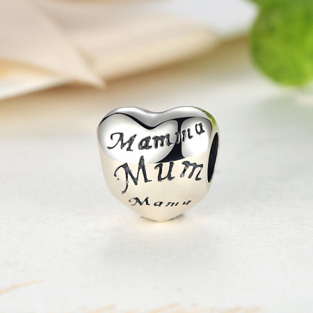 Charm argint 925 cu inimioara Mama - Be in Love PST0019 [3]