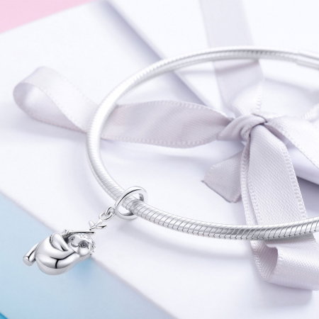 Charm argint 925 cu inimioara, pisicuta si zirconii - Be Nature PST0146 [2]