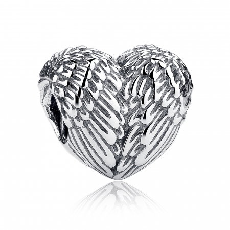 Charm argint 925 cu inimioara si aripi de inger - Be Spiritual PST0015 [0]