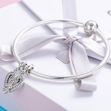 Charm  argint 925 cu inimioara si pisicute - Be Nature PST0126 [3]