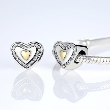 Charm argint 925 cu inimioara si zirconii - Be in Love PST0016 [1]