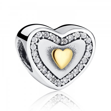 Charm argint 925 cu inimioara si zirconii - Be in Love PST0016 [0]