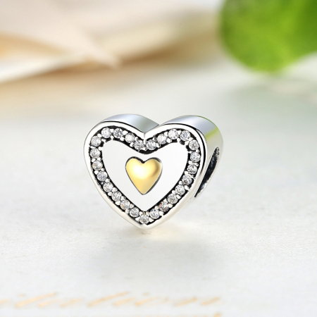 Charm argint 925 cu inimioara si zirconii - Be in Love PST0016 [2]