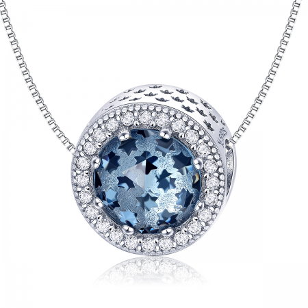 Charm argint 925 cu stelute albastre si zirconii albe - Be Nature PST0135 [5]