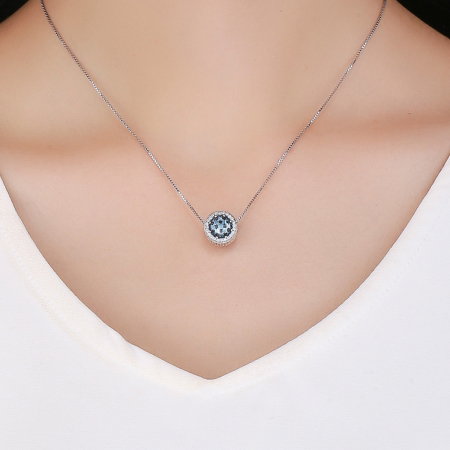 Charm argint 925 cu stelute albastre si zirconii albe - Be Nature PST0135 [2]