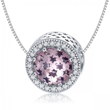 Charm argint 925 cu stelute roz si zirconii albe - Be Nature PST0136 [4]