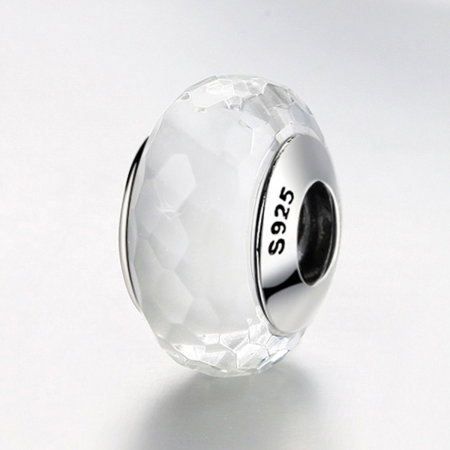 Charm argint 925 cu sticla alba multifatetata - Be Elegant PST0095 [3]