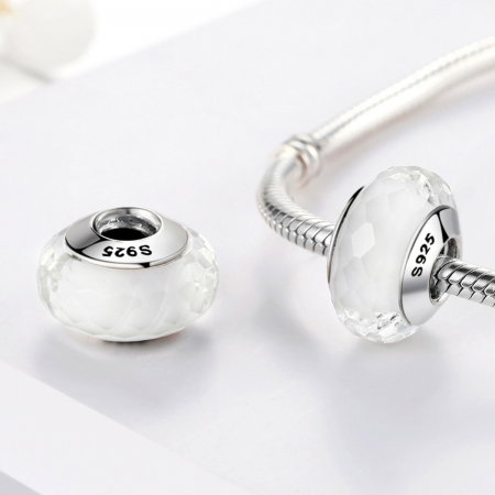 Charm argint 925 cu sticla alba multifatetata - Be Elegant PST0095 [1]