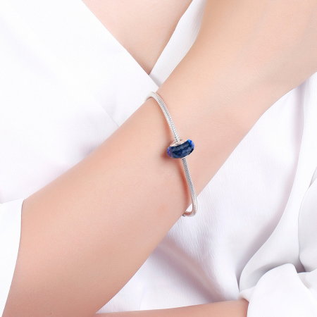 Charm argint 925 cu sticla albastra multifatetata - Be Elegant PST0094 [4]