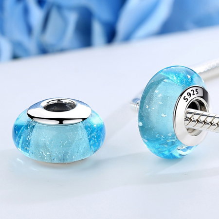 Charm argint 925 cu sticla bleu - Be Elegant PST0067 [1]