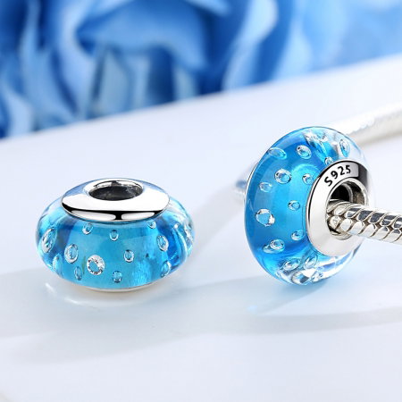Charm argint 925 cu sticla bleu - Be Elegant PST0072 [1]