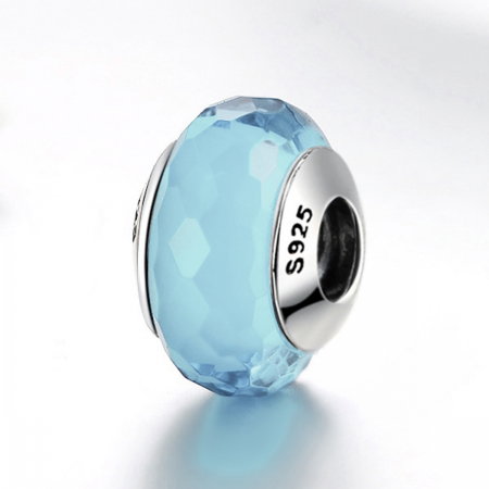 Charm argint 925 cu sticla bleu multifatetata - Be Elegant PST0099 [3]