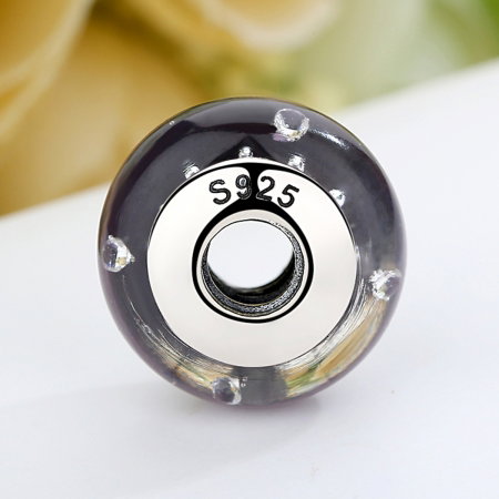 Charm argint 925 cu sticla mov - Be Elegant PST0060 [4]
