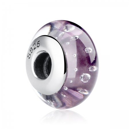 Charm argint 925 cu sticla mov - Be Elegant PST0060 [0]