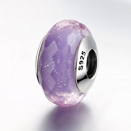 Charm argint 925 cu sticla mov multifatetata - Be Elegant PST0091 [3]