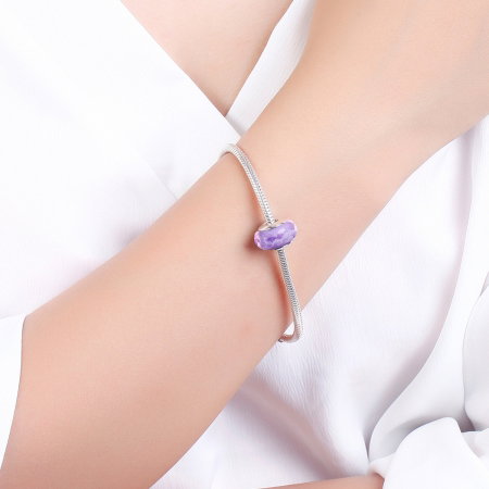 Charm argint 925 cu sticla mov multifatetata - Be Elegant PST0091 [4]