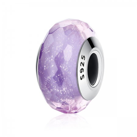 Charm argint 925 cu sticla mov multifatetata - Be Elegant PST0091 [0]