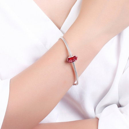 Charm argint 925 cu sticla rosie multifatetata - Be Elegant PST0092 [4]