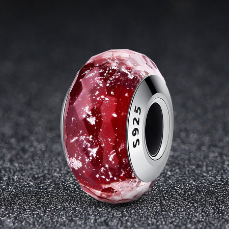 Charm argint 925 cu sticla rosie multifatetata - Be Elegant PST0092 [2]