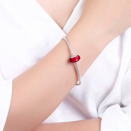 Charm argint 925 cu sticla rosie multifatetata - Be Elegant PST0096 [4]