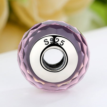 Charm argint 925 cu sticla roz - Be Elegant PST0064 [3]