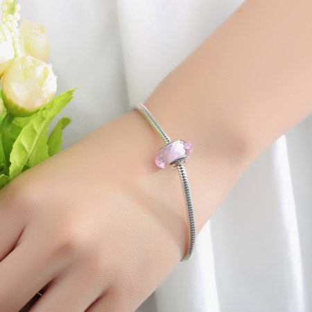 Charm argint 925 cu sticla roz - Be Elegant PST0064 [2]