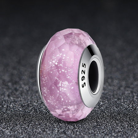 Charm argint 925 cu sticla roz multifatetata - Be Elegant PST0093 [2]