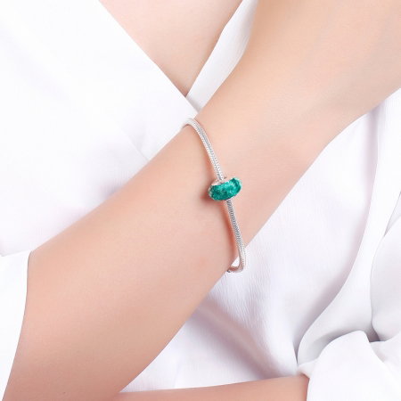 Charm argint 925 cu sticla turcoaz multifatetata - Be Elegant PST0090 [4]