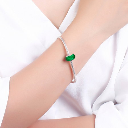 Charm argint 925 cu sticla verde multifatetata - Be Elegant PST0098 [4]