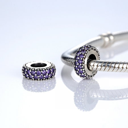 Charm argint 925 cu zirconii mov - Be Elegant PST0027 [1]