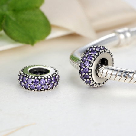 Charm argint 925 cu zirconii mov - Be Elegant PST0027 [3]