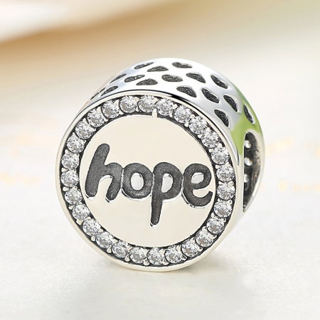 Charm argint 925 Hope-Speranta cu zirconii albe - Be Elegant PST0057 [4]