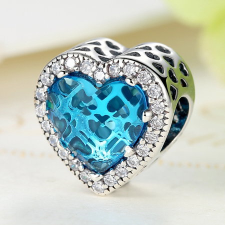 Charm argint 925 inimioara albastra - Be in Love PST0043 [3]