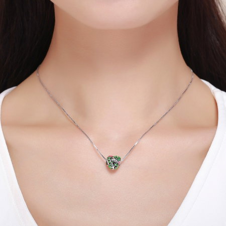 Charm argint 925 inimioara cu floricele si vrabiuta - Be in Love PST0129 [5]