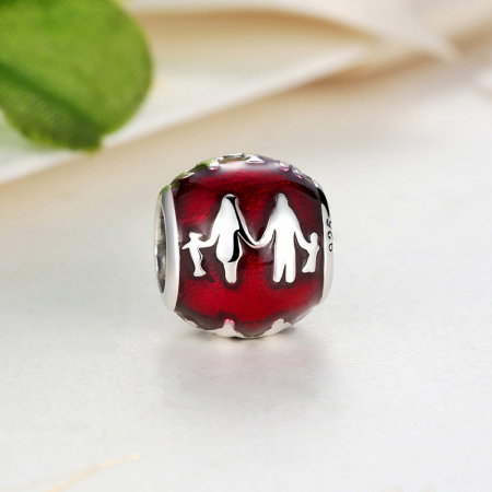 Charm argint 925 rosu Familia Mea - My Family PST0017 [2]