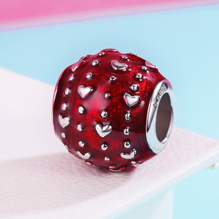 Charm argint 925rosu cu inimioare - Be in Love PST0111 [3]