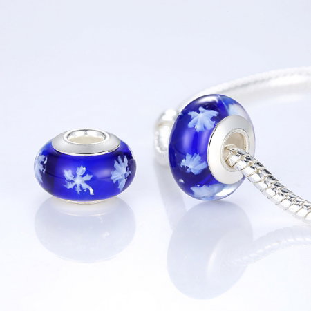 Charm fantezie albastru cu fulgi de zapada PST0008 [1]