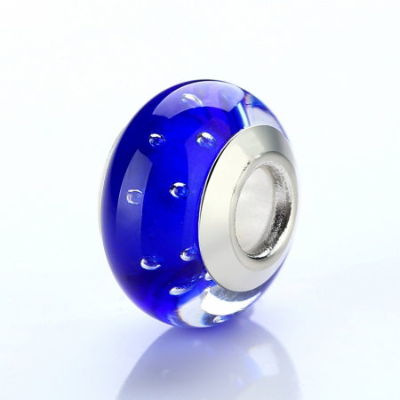 Charm fantezie albastru cu picaturi albe PST0010 [3]