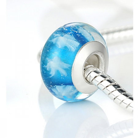 Charm fantezie bleu cu fulgi de zapada PST0007 [0]