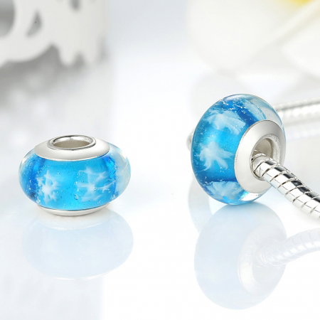 Charm fantezie bleu cu fulgi de zapada PST0007 [1]