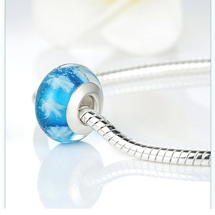 Charm fantezie bleu cu fulgi de zapada PST0007 [2]