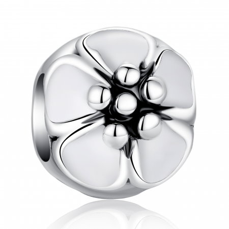 Charm fantezie cu floare alba PST0003 [0]
